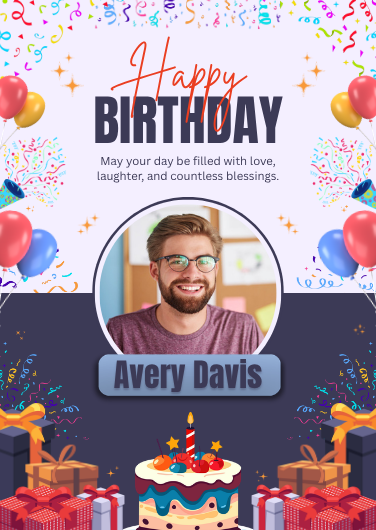 Red and Blue Playful Birthday Invitation Template