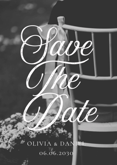 Elegant Black and White Save The Date Wedding Template