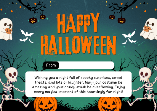 Green and Orange Playful Happy Halloween Card Template