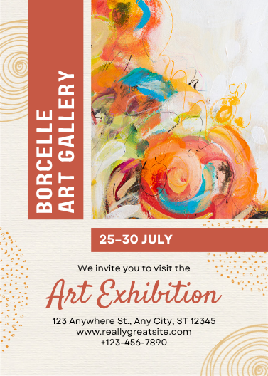 Brown and Red Abstract Modern Art Exhibition Invitation