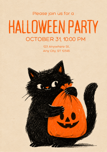 Playful Kids Halloween Party Invitation Template