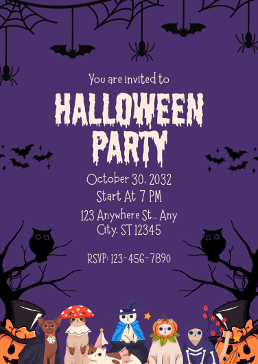 Playful Halloween Costume Party Invitation Template