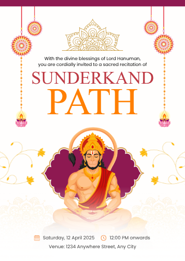 Customize Your Sunderkand Path Invitation Card Online