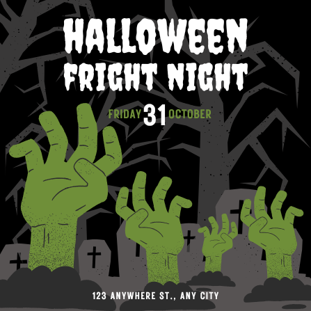 Black Illustrated Halloween Party Invitation Template