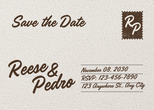 Brown Modern Postcard Save the Date Design