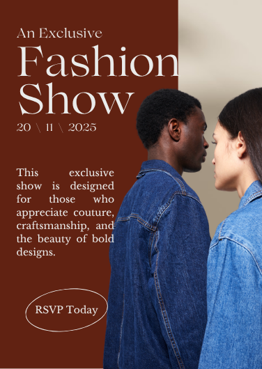 Brown Minimalist Fashion Show Invitation Template