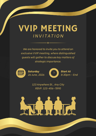 Black and Gold Elegant VVIP Business Meeting Invitation