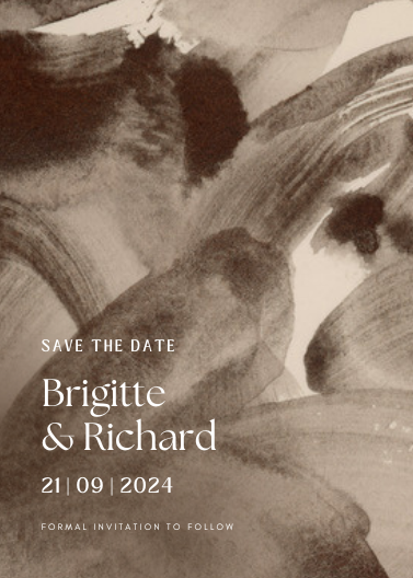 Earthy Modern Abstract Art Save the Date Template