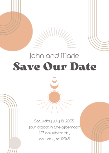 Beige and Brown Minimalist Wedding Save the Date Template