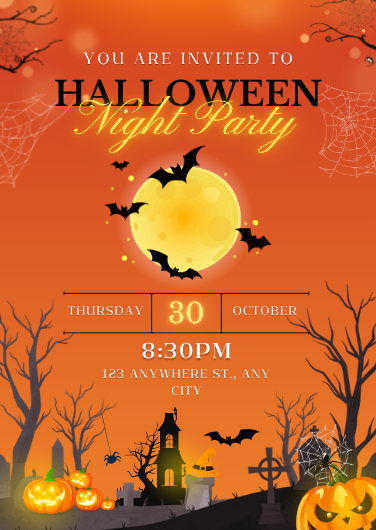 Spooky Haunted House Halloween Party Invitation