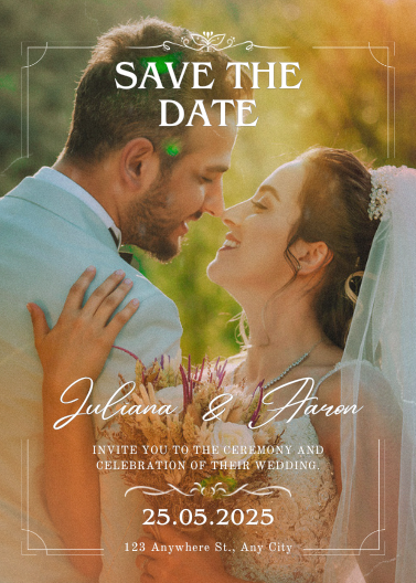 Elegant Photo Save the Date Wedding Invitation