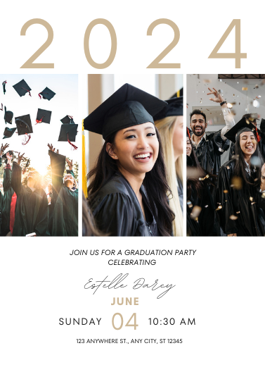 Modern Photo Collage Graduation Invitation Template