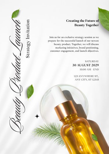 Modern Beauty Product Launch Strategy Invitation