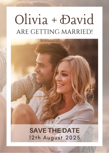 Neutral Minimalist Save the Date Invitation Card