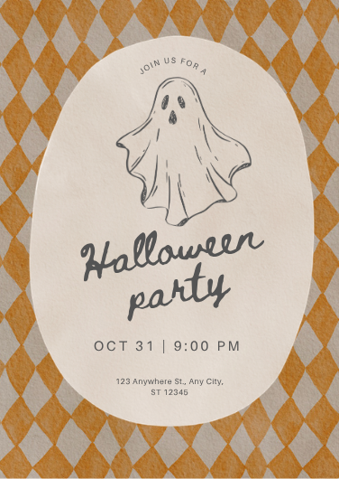 Vintage Halloween Party Invitation Template