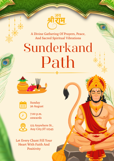Traditional Sunderkand Path Invitation Template