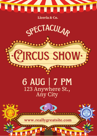 Vintage Red Circus Show Invitation Template