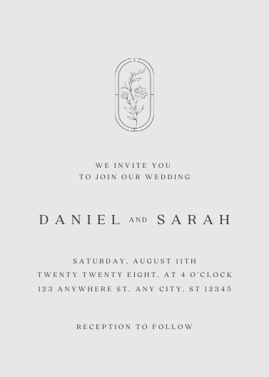 Elegant Minimalist Black and White Wedding Invitation