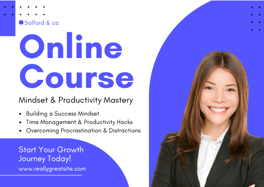 Simple Blue and White Online Course Promotional Template