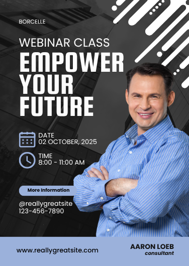 Blue and Gray Modern Webinar Class Invitation Design