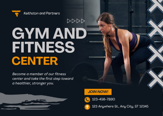 Modern Gym and Fitness Center Promotional Template