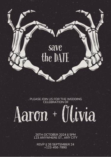 Black and White Modern Gothic Wedding Invitation Template