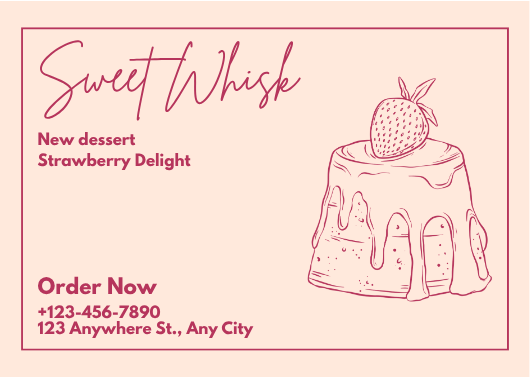 Pink and Red Illustrated Dessert Invitation Design
