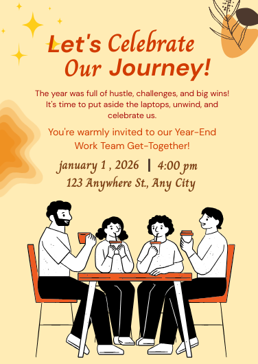 Illustrated Work Team Get-Together Invitation Template