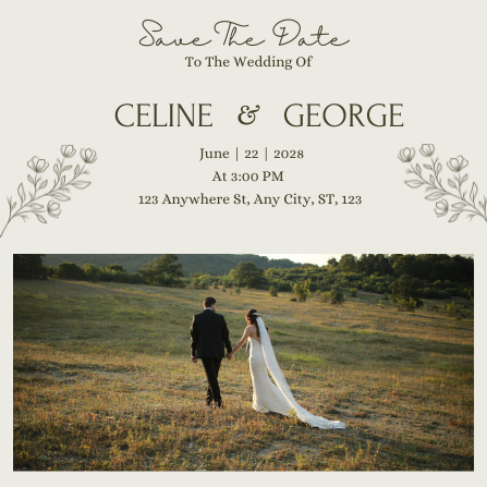 Elegant Minimalist Photo Save the Date Template Design