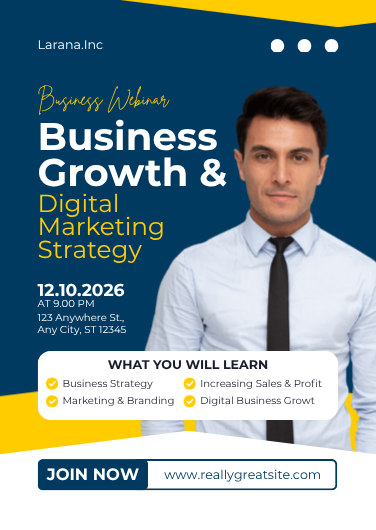 Editable Digital Marketing Business Webinar Invite