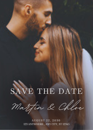 Minimalist Romantic Photo Save the Date Card Template