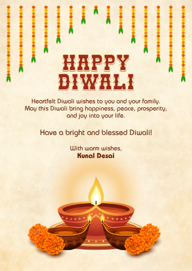 Traditional Red, Orange, and Gold Diwali Invitation Template