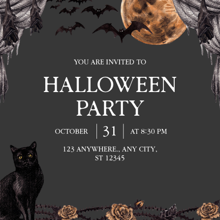 Gothic Halloween Party Invitation Template