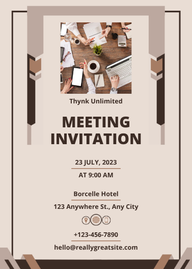Modern Brown Corporate Meeting Invitation Template