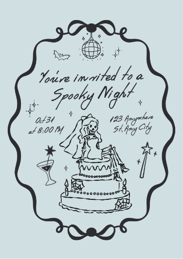 Whimsical Doodle Halloween Party Invitation Template