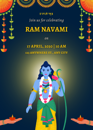 Illustrative Ram Navami Celebration Invitation Design
