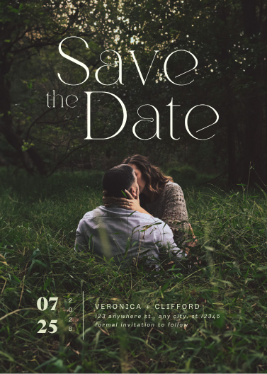 Elegant Minimalist Photo Save the Date Invitation Template
