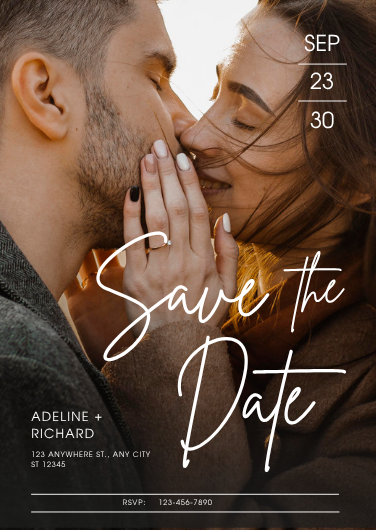 Modern Trendy Photo Save the Date Wedding Invitation