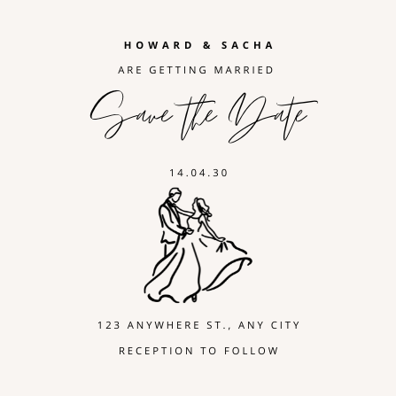Black & White Minimalist Wedding Invitation Template