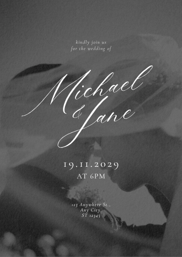 Monochrome Minimalist Wedding Invitation Template