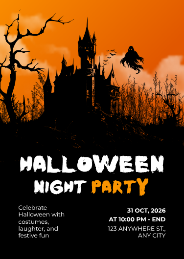 Customizable Spooky Halloween Party Invitation Template
