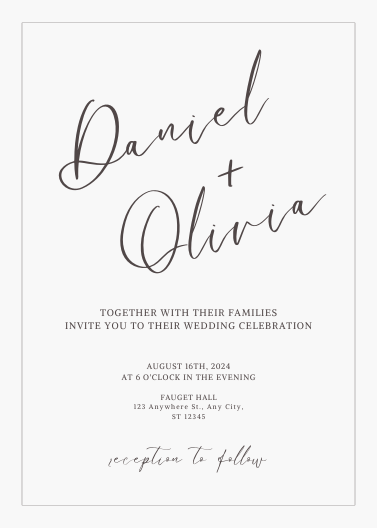 Elegant Grey Minimalist Wedding Invitation Template