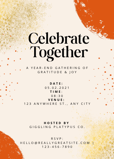 Modern Abstract Year-End Gathering Invitation Template