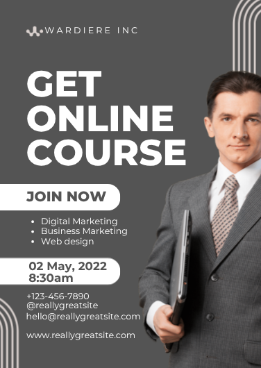Brown and Black Modern Online Course Invitation Design