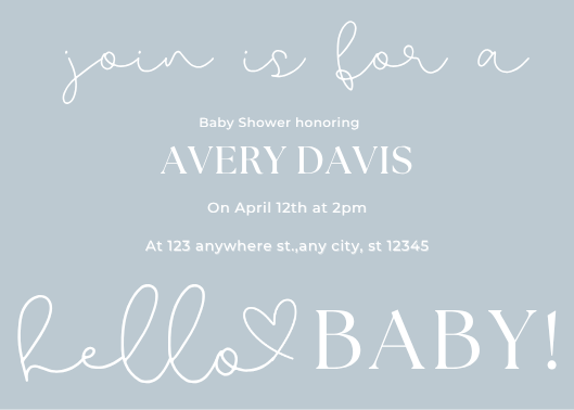 Simplistic Boy Baby Shower Invitation Template