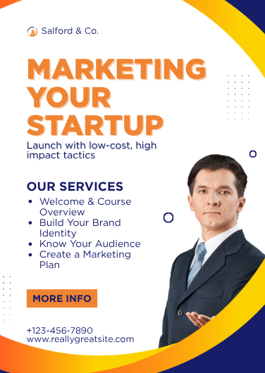 Blue and Orange Simple Online Course Invitation Template