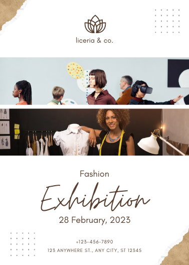 Modern Brown & White Fashion Exhibition Invitation Template