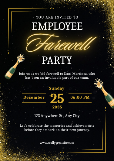 Elegant Employee Farewell Party Invitation Template