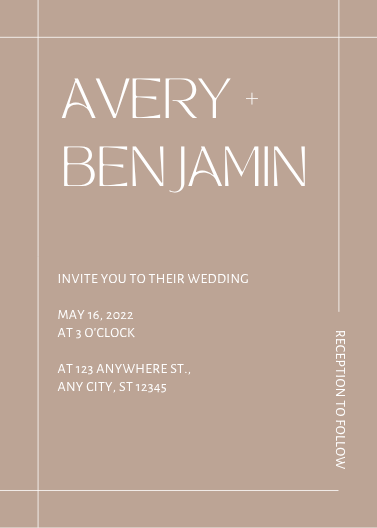 Simple Minimalist Wedding Invitation Design