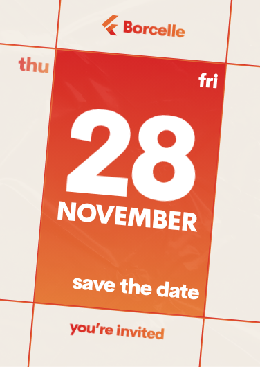 Red & White Typographic Save The Date Invitation Template